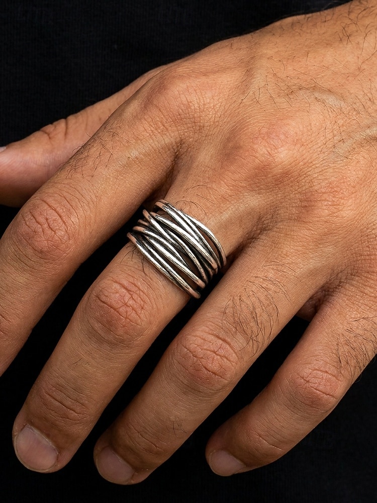 Herenring in bohemian vintage stijl, open koperen ring, verstelbaar, handgemaakt, perfect voor een strandvakantie. &casual accessoire voor dagelijks gebruik 2026 - $7.99 –P3