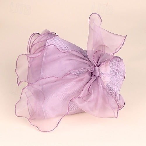 hoed Organza Zomerhoed Slappe hoed Bruiloft Elegant Romantisch Dame Met Strik Helm Hoofddeksels 2026 - $63.99 –P15