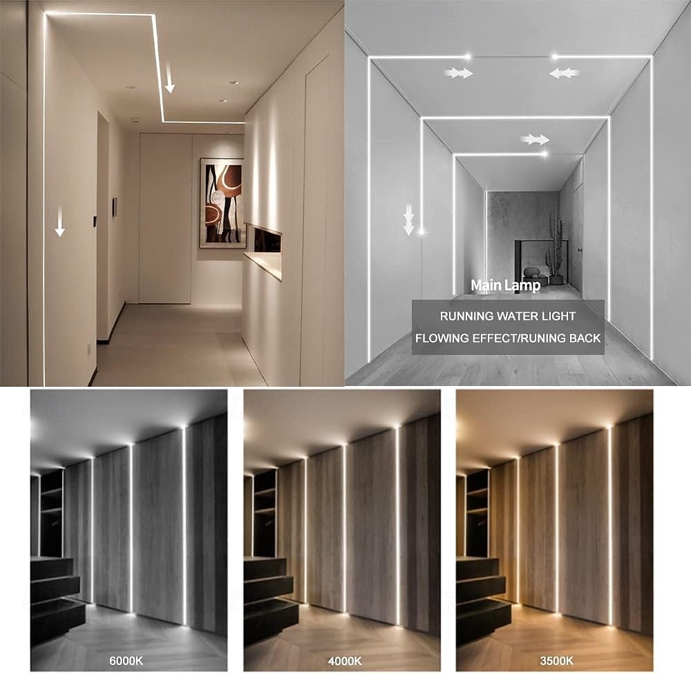 Stromend water LED-stripverlichting 24V 120 LED's 5m 10m Marrs groen ijsblauw warm wit met paneelcontroller witte LED-stripverlichting paard rennende race LED-tapeverlichting voor thuis slaapkamer 2026 - $71.99 –P12