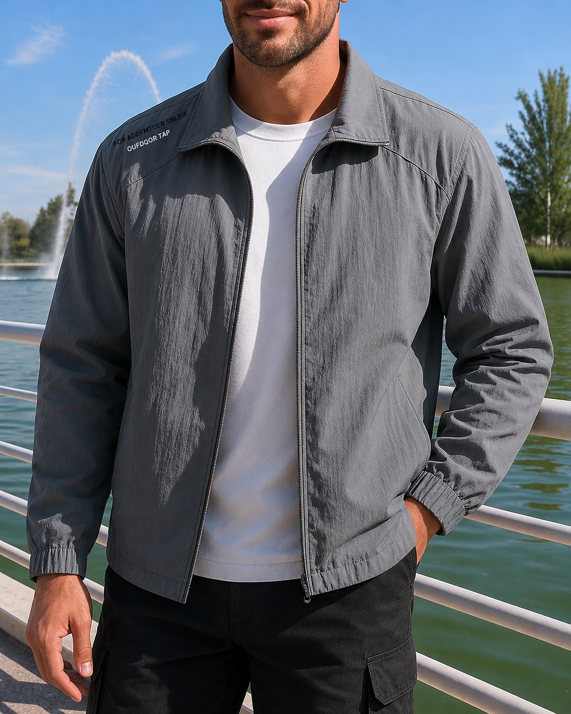Hombre Color sólido Chaqueta para correr Chaqueta para exteriores Verano Primavera Full Zip Manga Larga Deportivo Protección Solar Ligero Transpirable Tenis Golf Corriendo Gris oscuro Azul Gris Claro 2026 - $20.99 –P3
