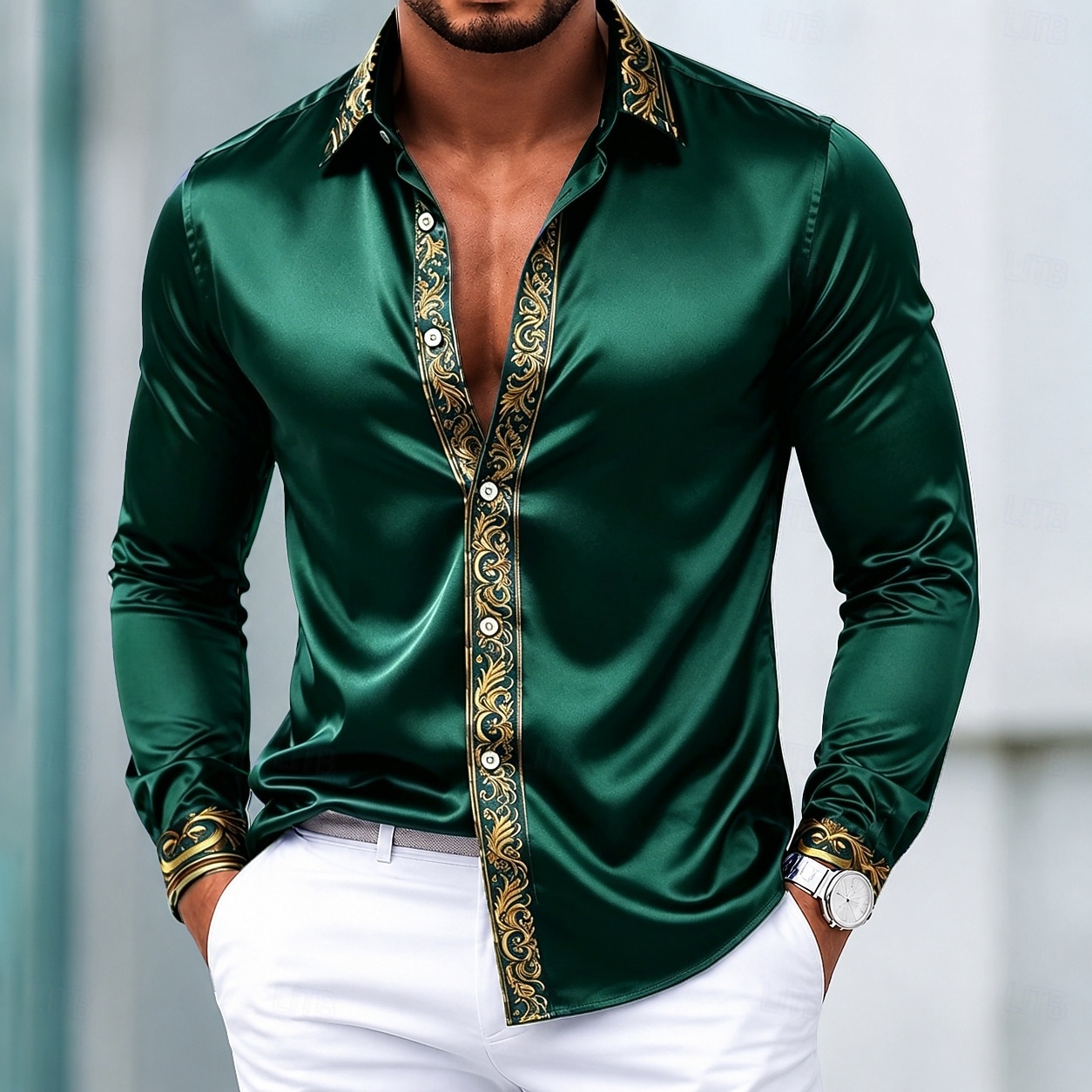 Homme Chemise Chemise en satin Chemise habillée Chemise Boutonnée Chemise de Bal Mariage Formel Noir Blanche Rouge Bleu manche longue Col Rabattu Toutes saisons Vêtement Tenue Patchwork de 2026 ? $26.99 –P2