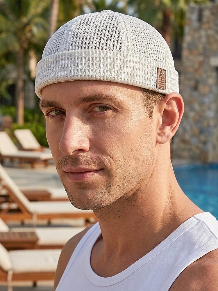 Men's Breathable Mesh Docker Beanie Cap – Lightweight Adjustable Summer Hat for Outdoor, Streetwear and Daily Casual Style 2026 - $11.99 –P3