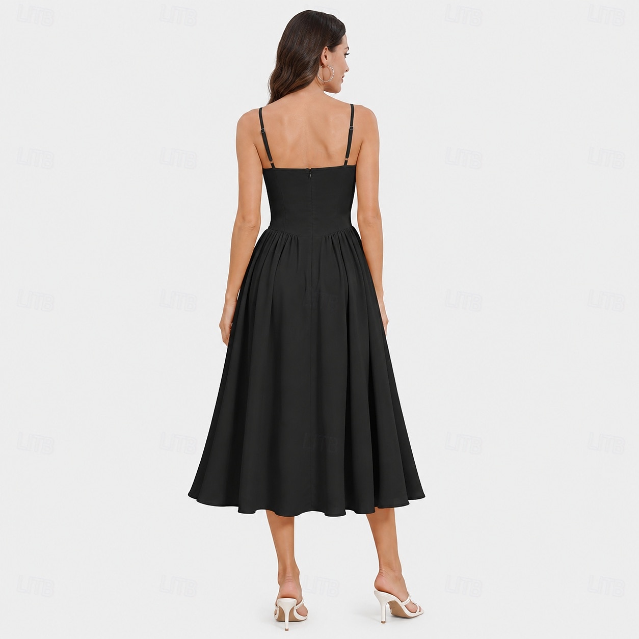 Anos 50 Retro Vintage Até o Tornozelo Vestidos Vestido swing Alças Finas Côr Sólida Justo & Evasê Balanço Fantasia Mulheres Dia dos namorados Festa de Chá Casual / Diário Adulto Vestido Verão de 2026 por $37.99 –P15