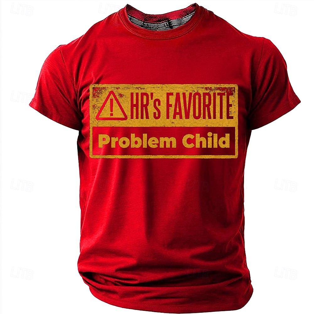 HR's Favorite Problem Child Human Resources Joke Office Humor Men's Funny Sarcastic Vintage T Shirt Graphic Crew Neck Short Sleeve Gift for Coworker Workplace Designer Clothing Apparel 2026 - $18.99 –P8