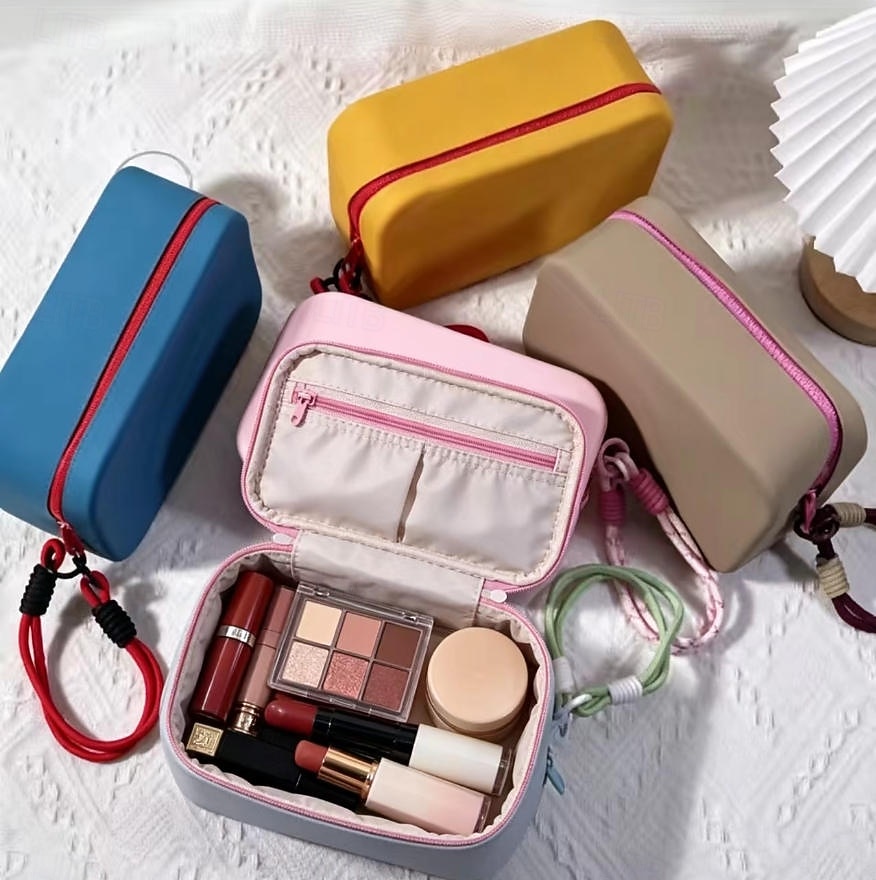 1pc Colorful Silicone Waterproof Cosmetic Bag, Portable Travel Makeup Organizer Pouch, Large Capacity Toiletry Storage Bag For Skincare, Makeup, Suitable For Vacation, Beach, Party, Birthday 2026 - $29.99 –P3