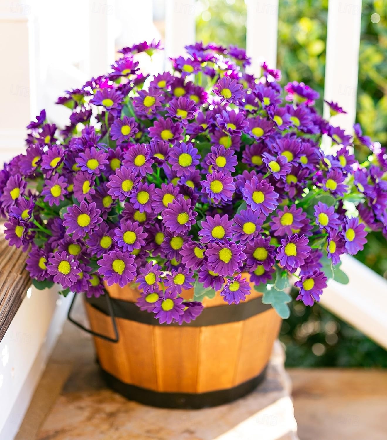 Margaritas artificiales para decoración exterior, 6 ramos de flores artificiales para macetas de exterior, flores de seda resistentes a los rayos UV para la puerta principal, el porche y el patio. 2026 - $29.99 –P9