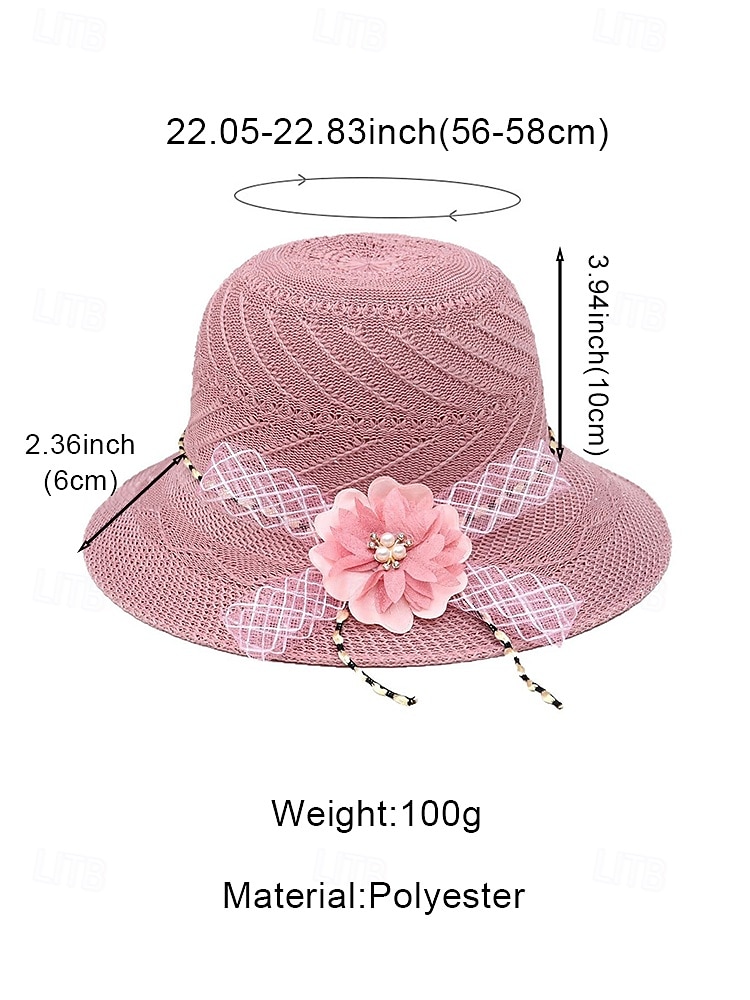 Women's Bohemian Straw Sun Hat, Multi-Color Wide Brim Beach Vacation Hat with 3D Flower Decor for Casual Wear 2026 - $9.99 –P13