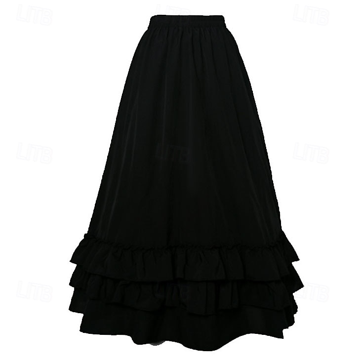 Retro Antiguo Victoriano Medieval Falda Bruja Princesas Aristócrata Volante Disfraz Mujer Víspera de Todos los Santos Carnaval Feria del Renacimiento LARP Adulto Falda 2026 - $50.99 –P10