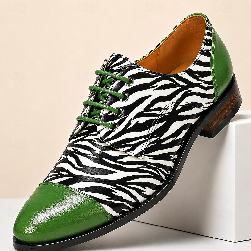 Per uomo Moda Dichiarazione Festa & Sera Pelle Pelle Pieno Fiore Italiana Antiscivolo Allacciatura Nero Bianco Giallo Estate Primavera Autunno del 2026 a $109.99 –P11