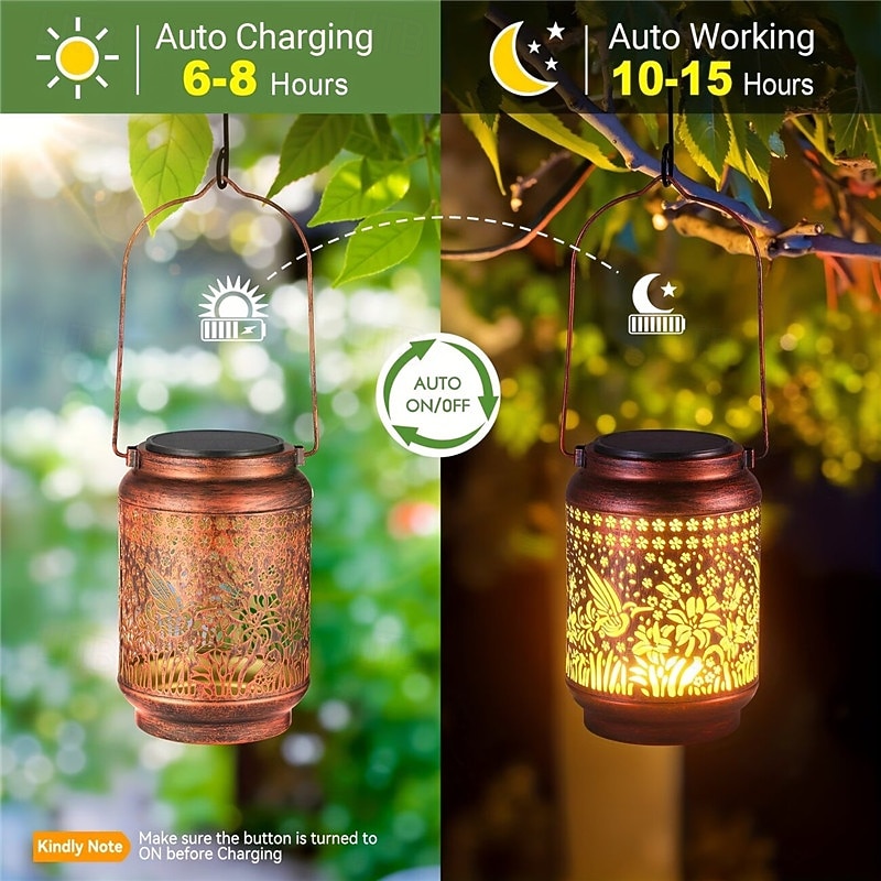 Solar Hummingbird Lanterns Outdoor Hanging Decor Lantern, Hollow Out Metal Decorative Garden Light, Graceful Decoration for Patio, Yard, Landscape, Walkway, Festival Decor Lighting 1X 2026 - $32.99 –P3
