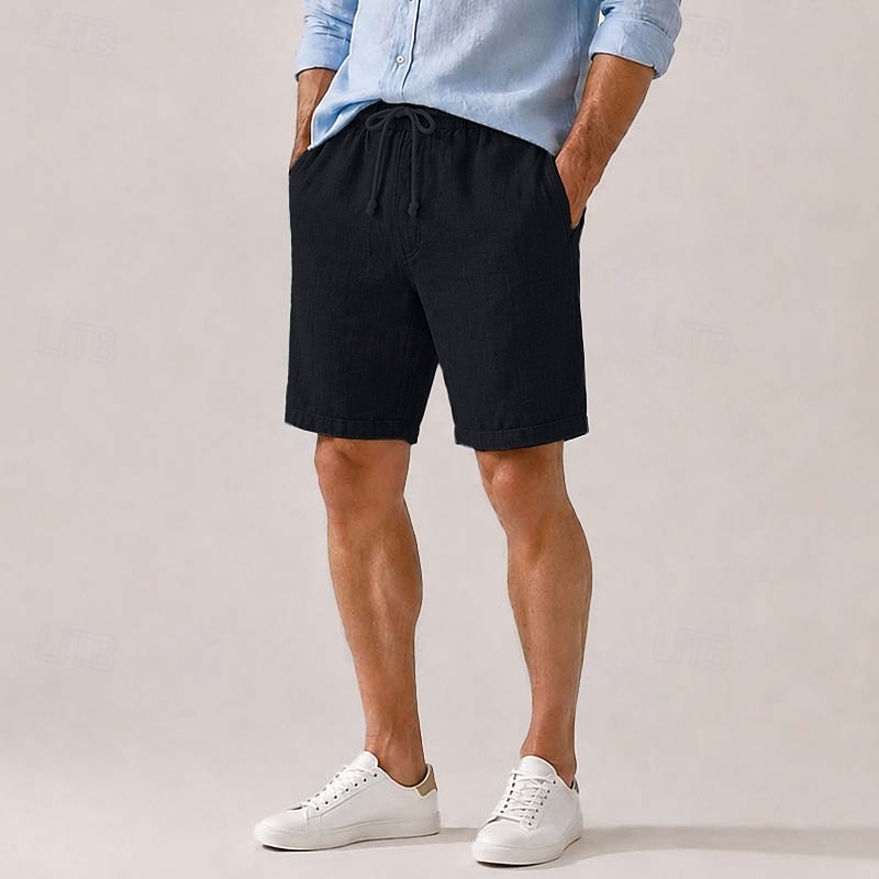 Herren-Shorts aus 100 % Leinen – knielange, lässige Sommershorts 2026 - $67.99 –P4