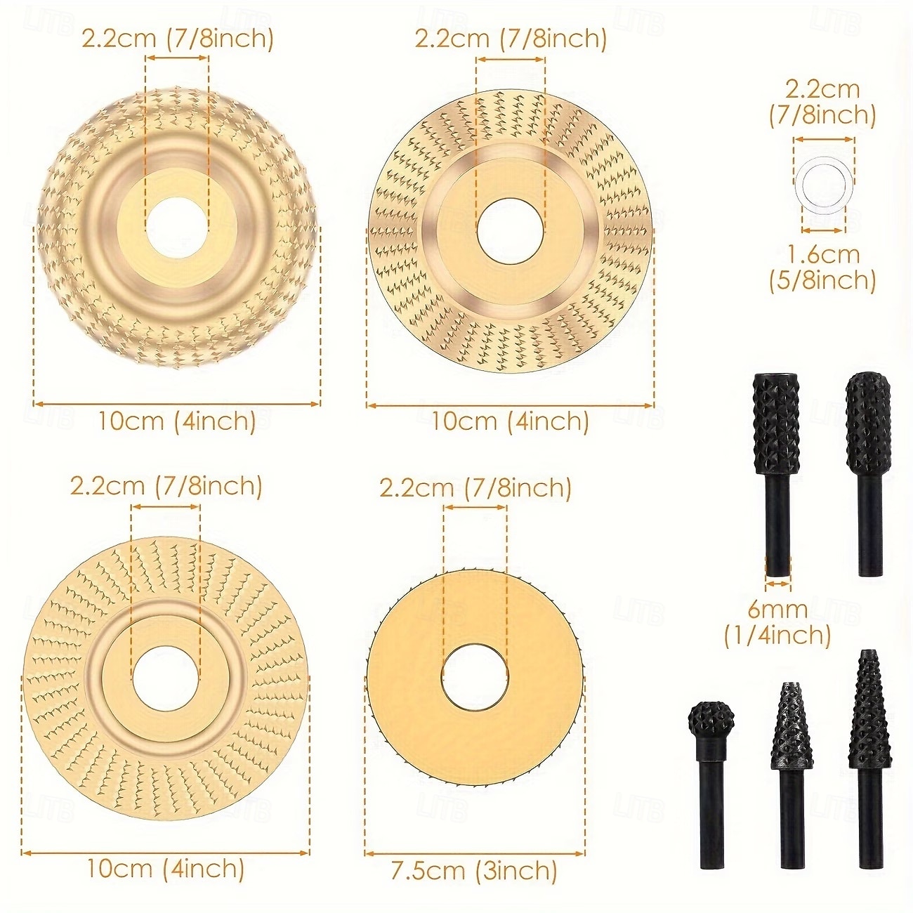 5/13/14Pcs Angle Grinder Wood Carving Disc Set, 4" Or 4 1/2" Angle Grinder with 5/8" Arbor, Grinding Wheel Shaping Discs for Wood Grinding, Stump Grinder, Wood Angle Grinder Additions 2026 - $23.99 –P12