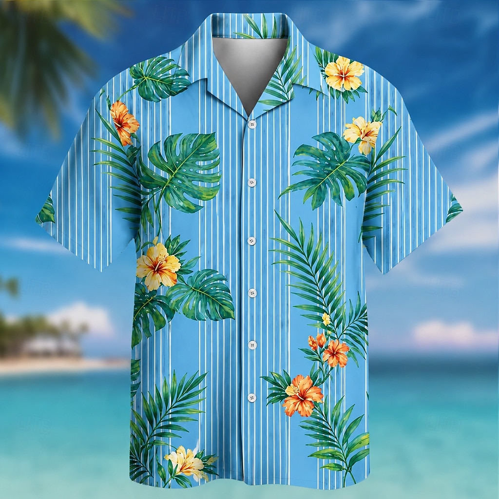 Men's Floral Coconut Palm Tropical Plants Summer Hawaiian Shirt Tropical Shirts Aloha Shirt Short Sleeve Hawaiian Daily Beach Vacation Wear Summer Spring Turndown 3D Print Button Up Shirts Blue Green 2026 - $25.99 –P2