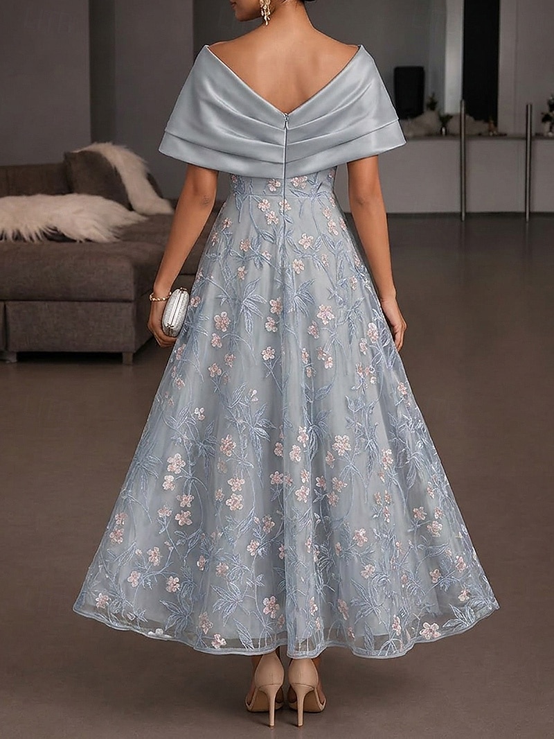 vintage semi formal dresses Retro Lace Midi Semi Formal Dress With Cap Sleeves