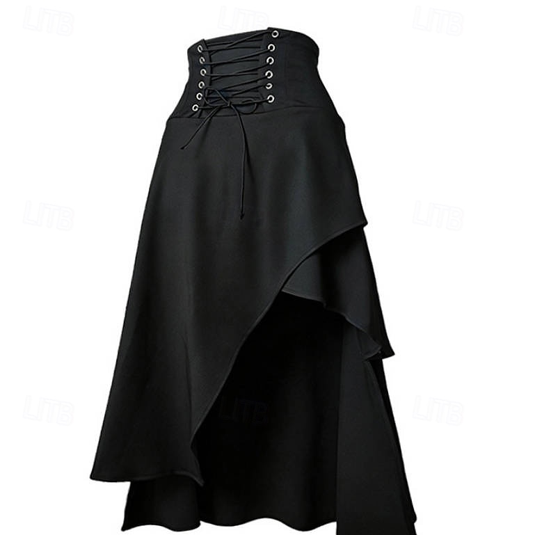 Gotic Medieval Renascentist Asimetric Fustă vrăjitoare Vampiri Zana Cu Șiret Costume de fancy Pentru femei Fantezie Halloween Carnaval Performanță Târgul Renașterii LARP Adulți Fustă 2026 - $37.99 –P2