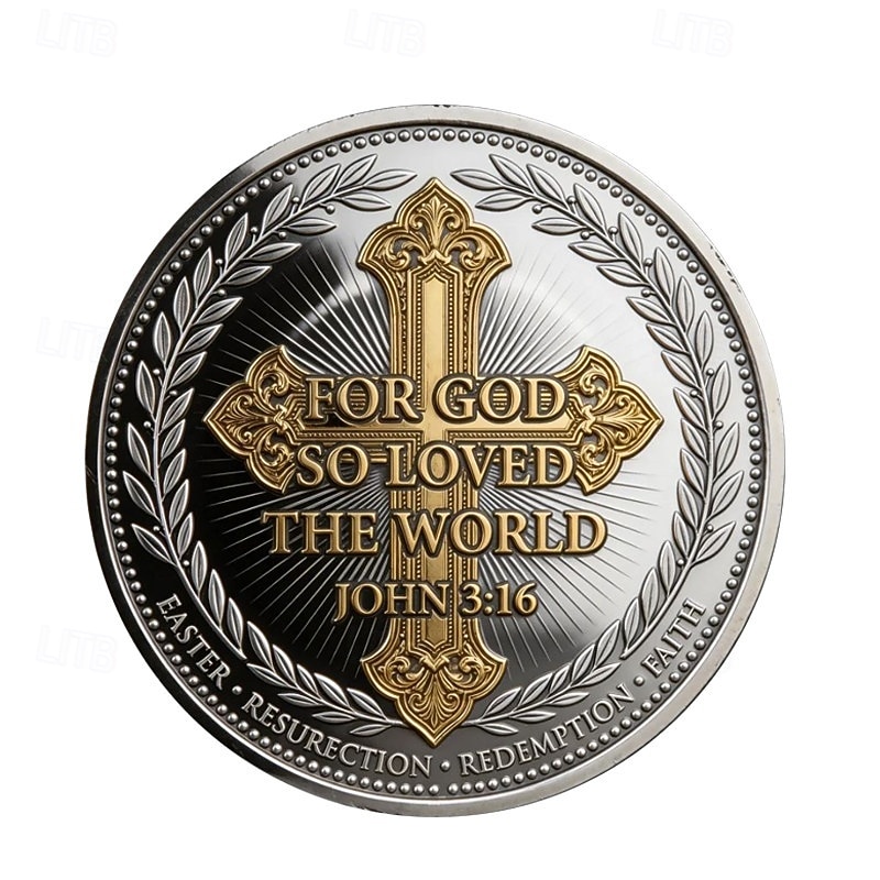 Biblical Faith Commemorative Coin, Christian Easter Resurrection Challenge Coin with Cross Design, Inspirational Religious Pocket Token Gift for Prayer, Baptism, Church, Christian Keepsake 2026 - $20.99 –P2