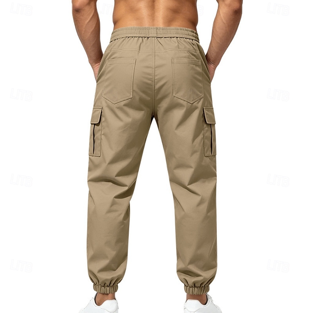 Per uomo Pantaloni Cargo Joggers Pantaloni Coulisse Elastico in vita Multi-tasche Tinta unica Antivento Comodità Quotidiano All'aperto Ferie Streetwear Elegante Cachi Nero Inelastico del 2026 a $29.99 –P4