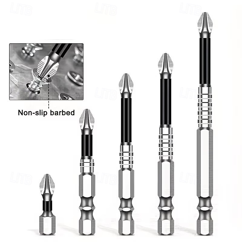 15pcs K5 Anti-Slip Shock-Resistant Threaded Drill Bit Set, Suitable for Electric Screwdrivers, High Hardness, Anti-Slip, Shockproof Magnetic Drill Bits, Compatible with Electric and Manual Drills 2026 - $13.99 –P5