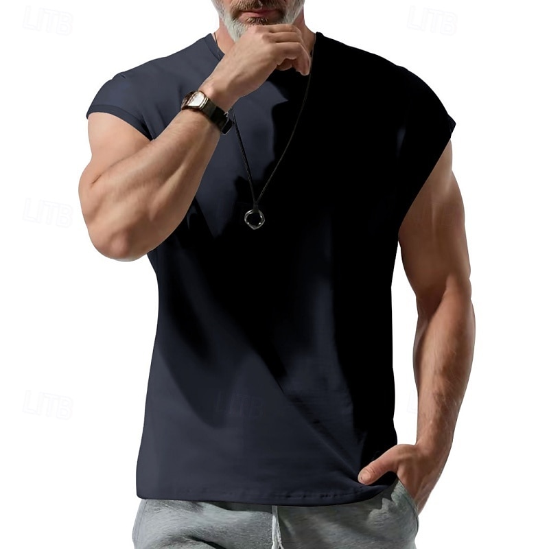 Men's Solid Colored Workout Tank Top Running Tank Top Gym Tank Top Summer Spring Classic Sleeveless Quick Dry Lightweight Moisture Wicking Breathable Gym Workout Active Training Exercise Black White 2026 - $15.49 –P12