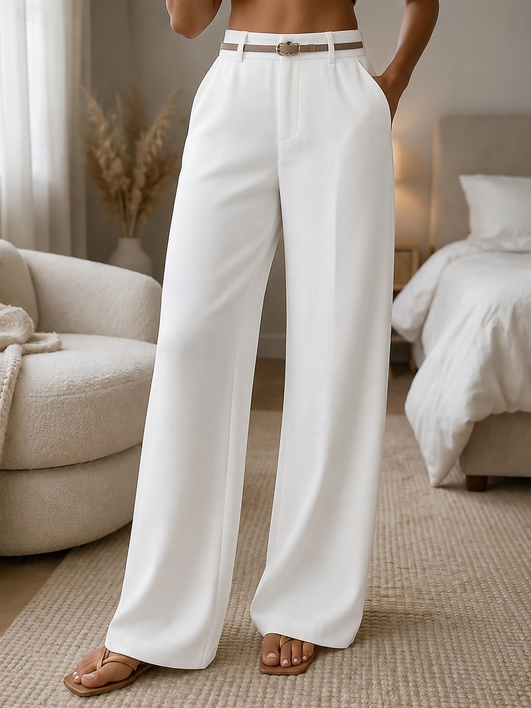 Women's Wide Leg Dress Pants Pants Trousers Elegant Fashion Work Full Length High Waist Comfort Daily Business Office Black White Jade Apricot Summer Spring Fall Winter 2026 - $27.99 –P1