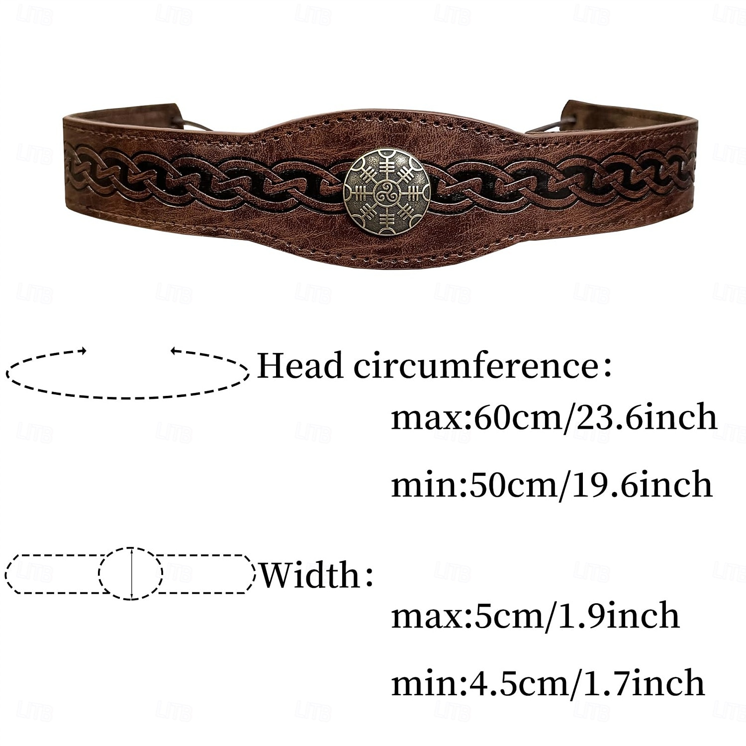 Retro Vintage Mittelalterlich Renaissance Stirnband Krieger Wikinger Ranger Kostüm Herren Vikinger Halloween Karneval Maskerade Renaissance-Messe LARP Erwachsene Stirnband 2026 - $14.99 –P4