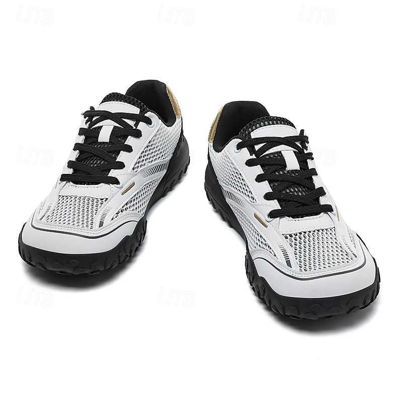 Tênis masculino branco minimalista - modelo com biqueira larga e ajuste amplo em mesh - leve e respirável, ideal para caminhadas, viagens, uso diário e atividades casuais ao ar livre. de 2026 por $46.99 –P9
