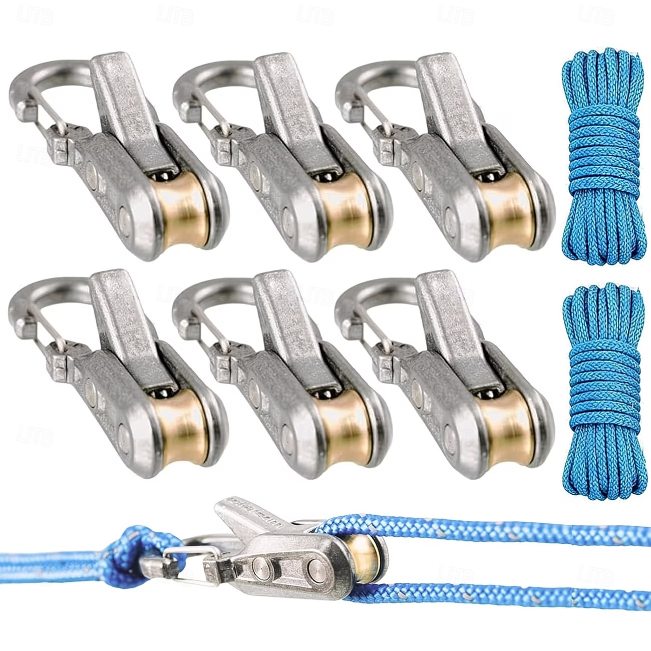6er-Pack Paracord-Versteller für den Außenbereich, Seilrollenspanner mit Verriegelungsschnalle, Seilspannwerkzeug mit robustem Spanngurt für Camping, Bootfahren, LKW-Ladung, Zeltausrüstung, inklusive 2026 - $27.99 –P2