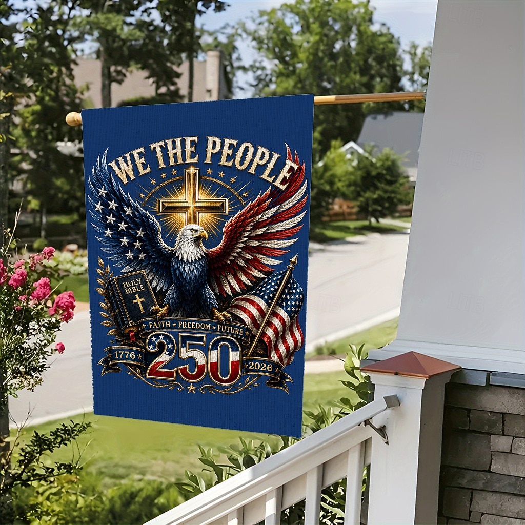 2PCS 250th Anniversary USA Flag Double Sided Outdoor Patriotic Garden Flag with Statue of Liberty, 4th of July Decorations for US 250th Celebration, USA Merchandise, Commemorative 1776-2026 2026 - $19.99 –P2