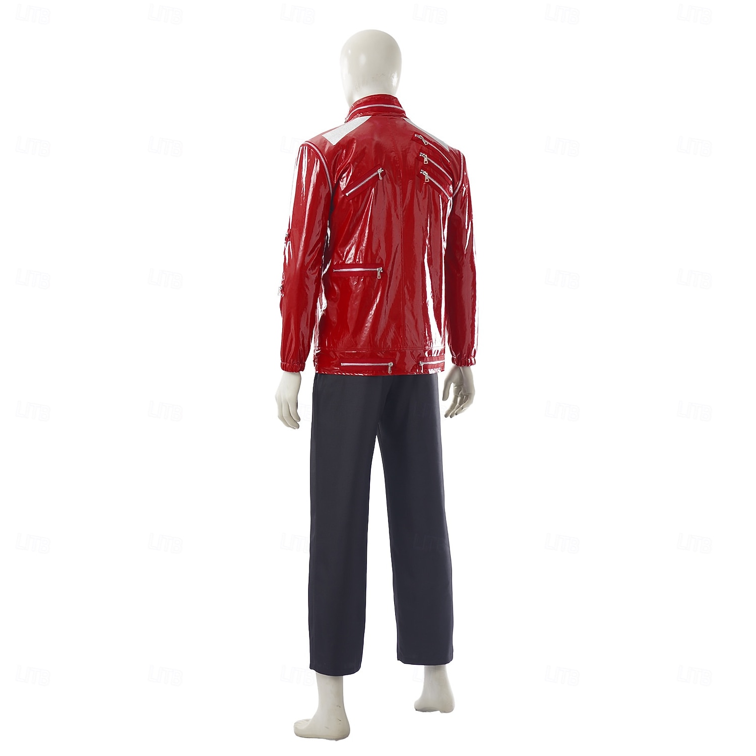 Popstar der 80er Sänger Kostüm mit roter Jacke Ausgefallene Kostüme Musik- und Bühnenikonen Retro Vintage 1980er for Herren Erwachsene Halloween Karneval Buchwoche Party Leistung Symphonie der 2026 - $88.99 –P6