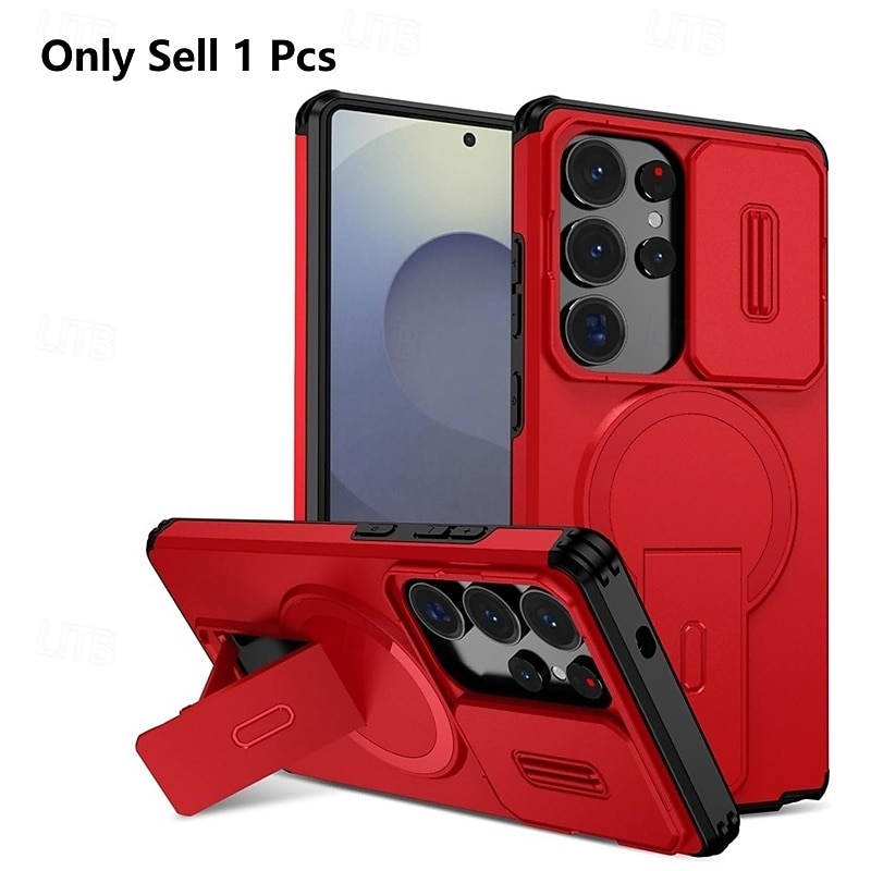 Phone Case For Samsung Galaxy S26 S25 Edge S24 FE S23 Ultra Plus A37 A57 A56 A36 A26 A16 Back Cover With Magsafe with Stand Holder Support Wireless Charging Shockproof Armor ABS+PC 2026 - $13.99 –P8