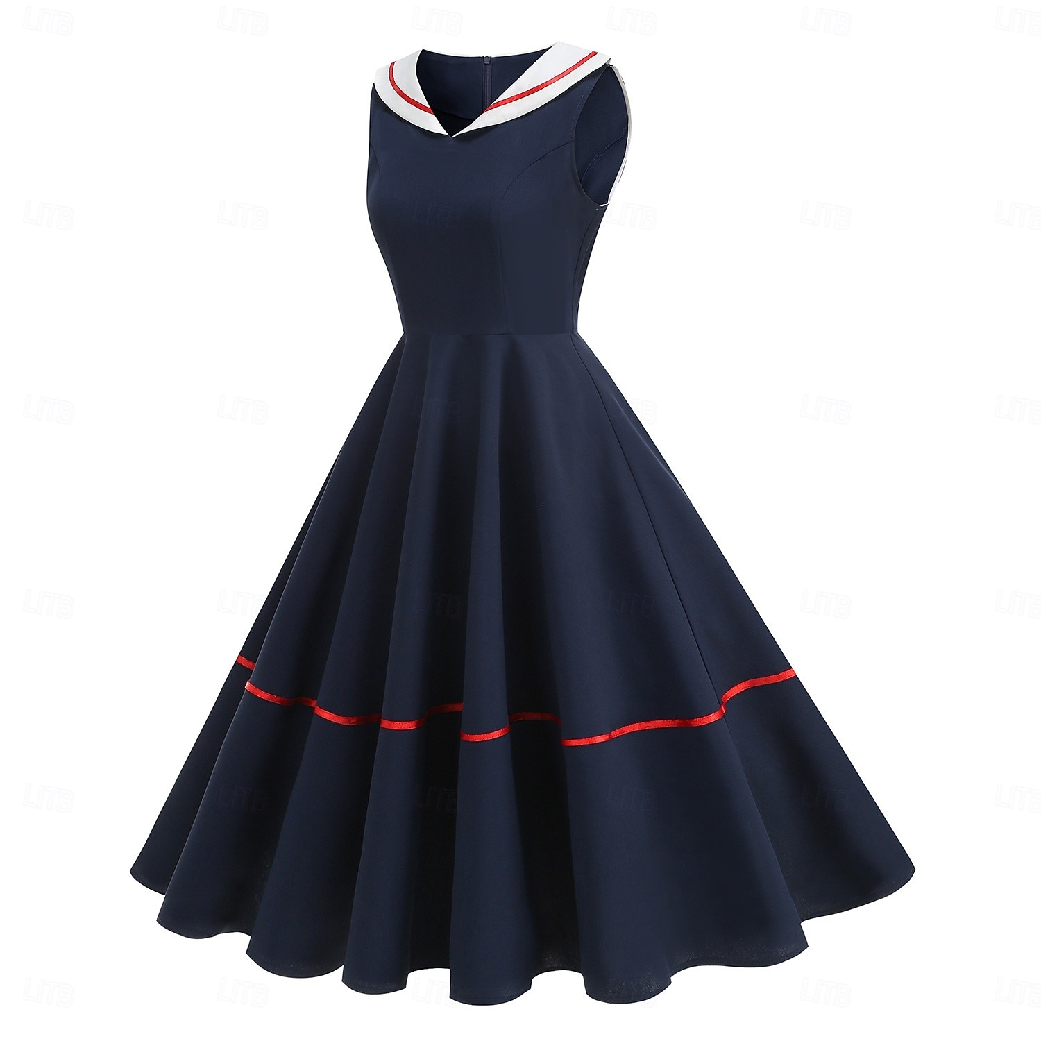 Set 1950s Retro Vintage Tea Length Knee Length Dress Petticoat Rockabilly with Accessories Sleeveless Solid Color Fit & Flare Fancy Dress Women's Carnival Masquerade Revival Tea Party Adults' Dress 2026 - $77.99 –P3