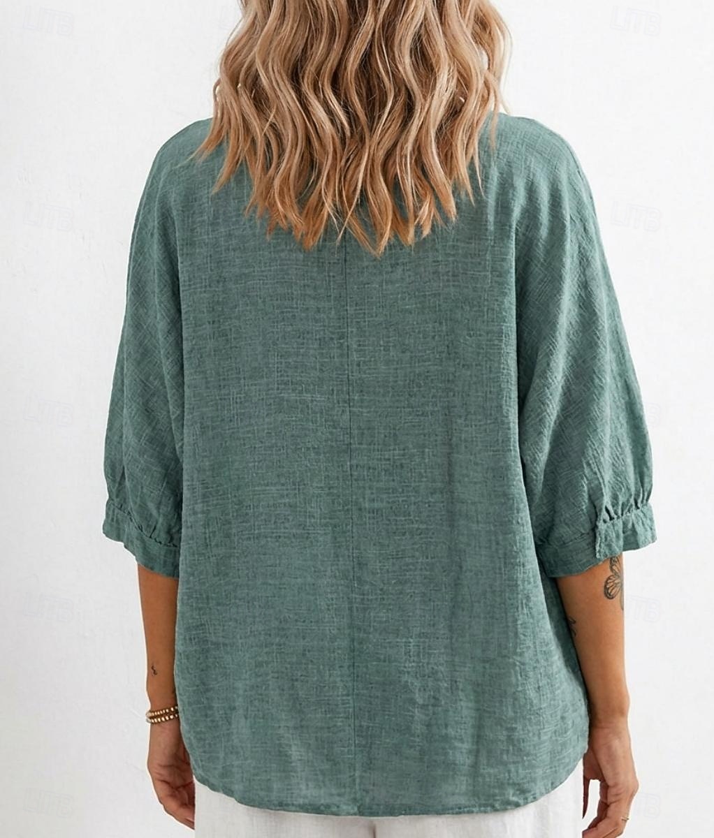 Women's T Shirt Tee Top Solid Color Vintage Stylish Casual Half Sleeve Crew Neck Regular Tops Daily Going out Vacation Wear Blue Pink Purple Green Summer Spring 2026 - $19.99 –P4