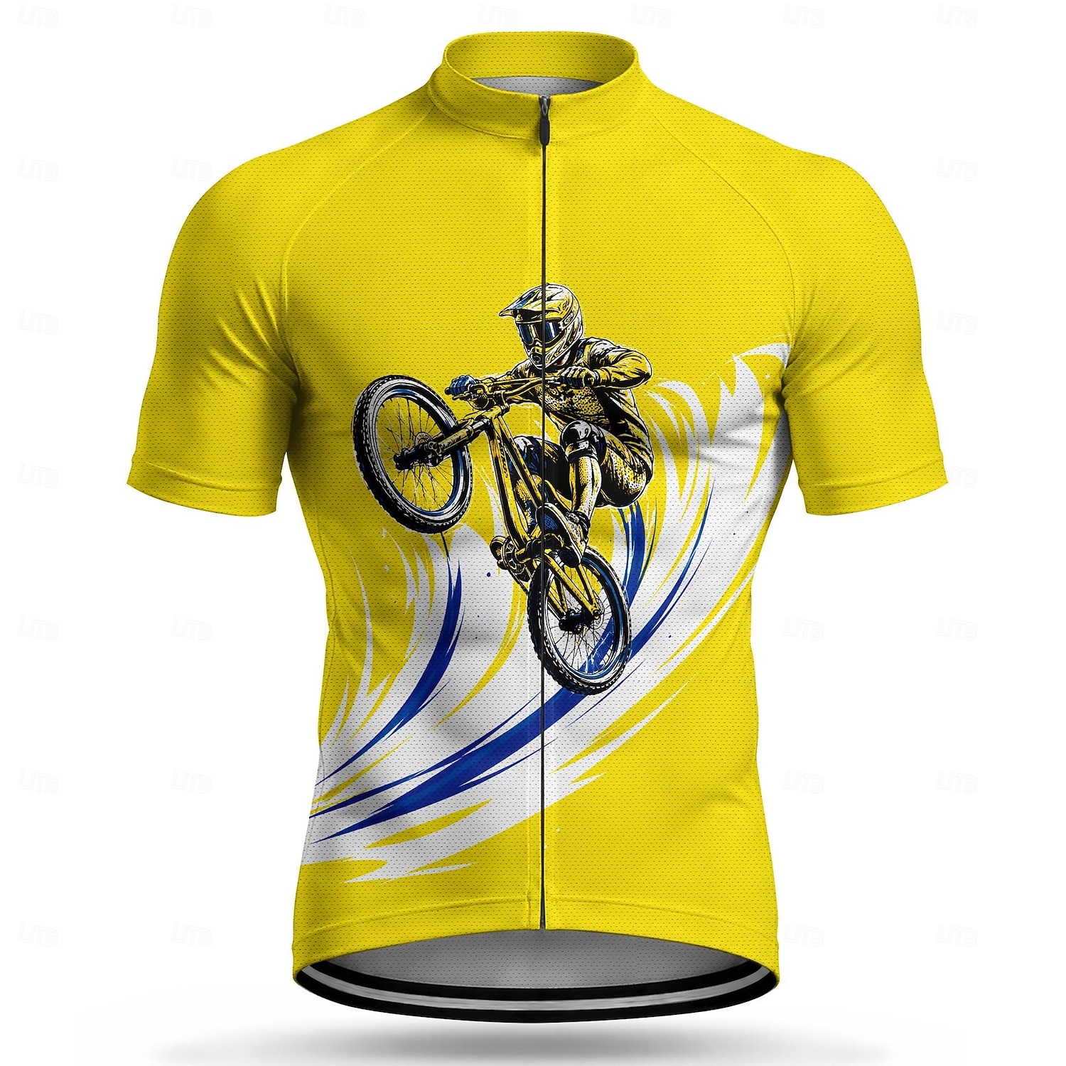 Heren Wielrenshirt Tekenfilm Korte mouw Fietsen Shirt Kleding Bovenlichaam met 3 achterzakken UV-bestendig Sneldrogend Met zakken Rits Aan De Voorzijde Sport Geel Kleding 2026 - $28.99 –P2