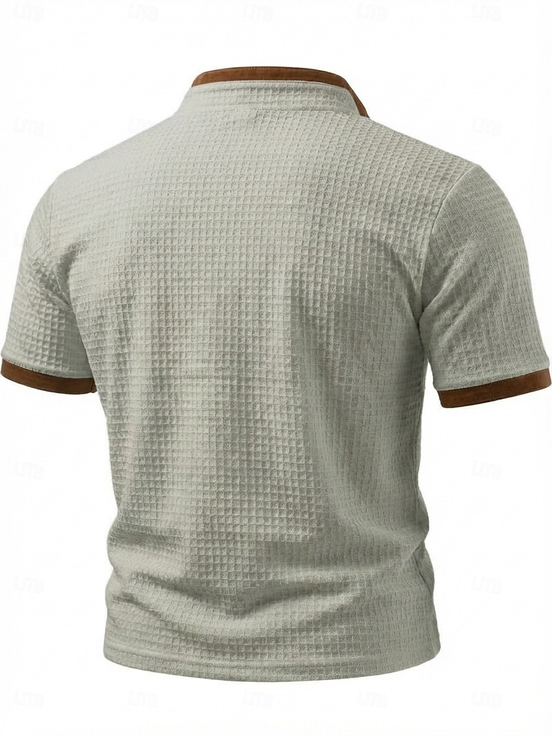 Homme Chemises Polo Gaufre Texturé Occasionnel Vacances Revers Zip quart Manche Courte Mode Basique Uni Bloc de Couleur Printemps & Été Été Printemps Coupe régulière Noir Blanche bleu marine Kaki Gris de 2026 ? $20.99 –P6