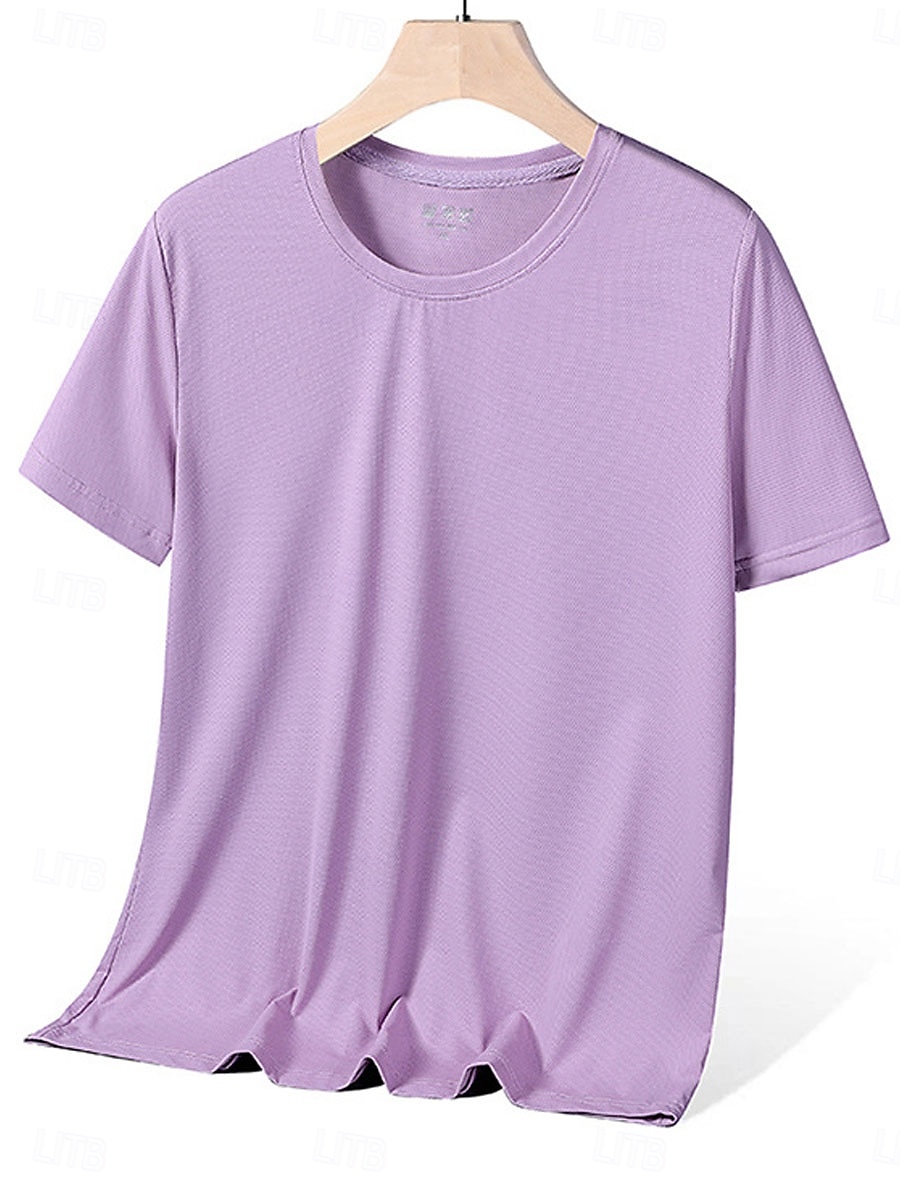 Women's T Shirt Plain Vintage Stylish Basic Short Sleeve Crew Neck Regular Tops Casual Daily White Pink Purple Green Summer Spring 2026 - $22.99 –P3