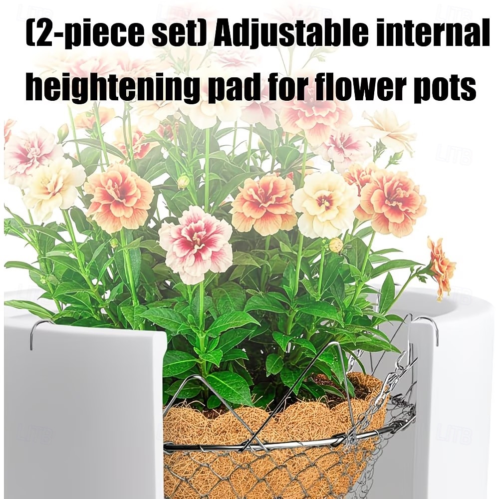 Suporte ajustável para vasos grandes, feito em aço inoxidável resistente à ferrugem, tamanho universal de 30 a 45 cm (12 a 18 polegadas), eleva as plantas para reduzir o uso de terra, ideal para de 2026 por $15.99 –P6