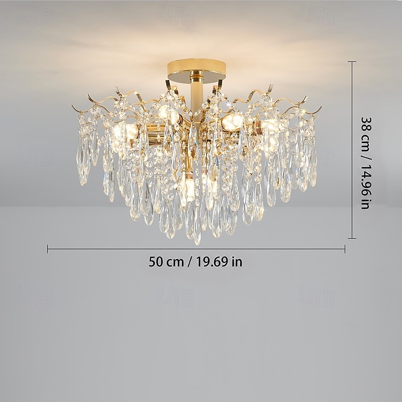 led kroonluchter 42/50/60/80/100cm 6/10/12/14/16 kop lamp niet inbegrepen gegalvaniseerde afwerking kristal metaal moderne eigentijdse stijl slaapkamer eetkamer mini hanger 110-240v 2026 - $187.99 –P20