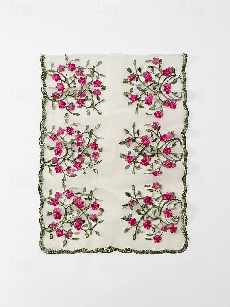 Boho blommig broderad halsduk för kvinnor - lätt och andningsbar polyestersjal i flera färger, perfekt mors dag-present för strandsemester, vardagskläder &sommarens solskydd 2026 - $14.99 –P8