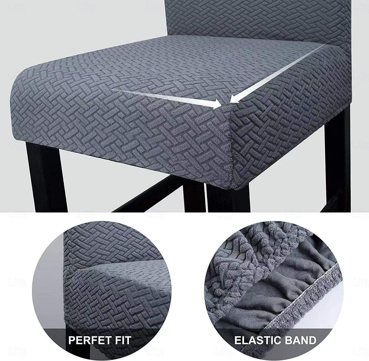 Stretch Polar Fleece Short Back Chair Cover - Elastic Bar Stool Slipcover for Counter Height Chairs, Soft Washable Dust-Proof Seat Protector 2026 - $13.49 –P8