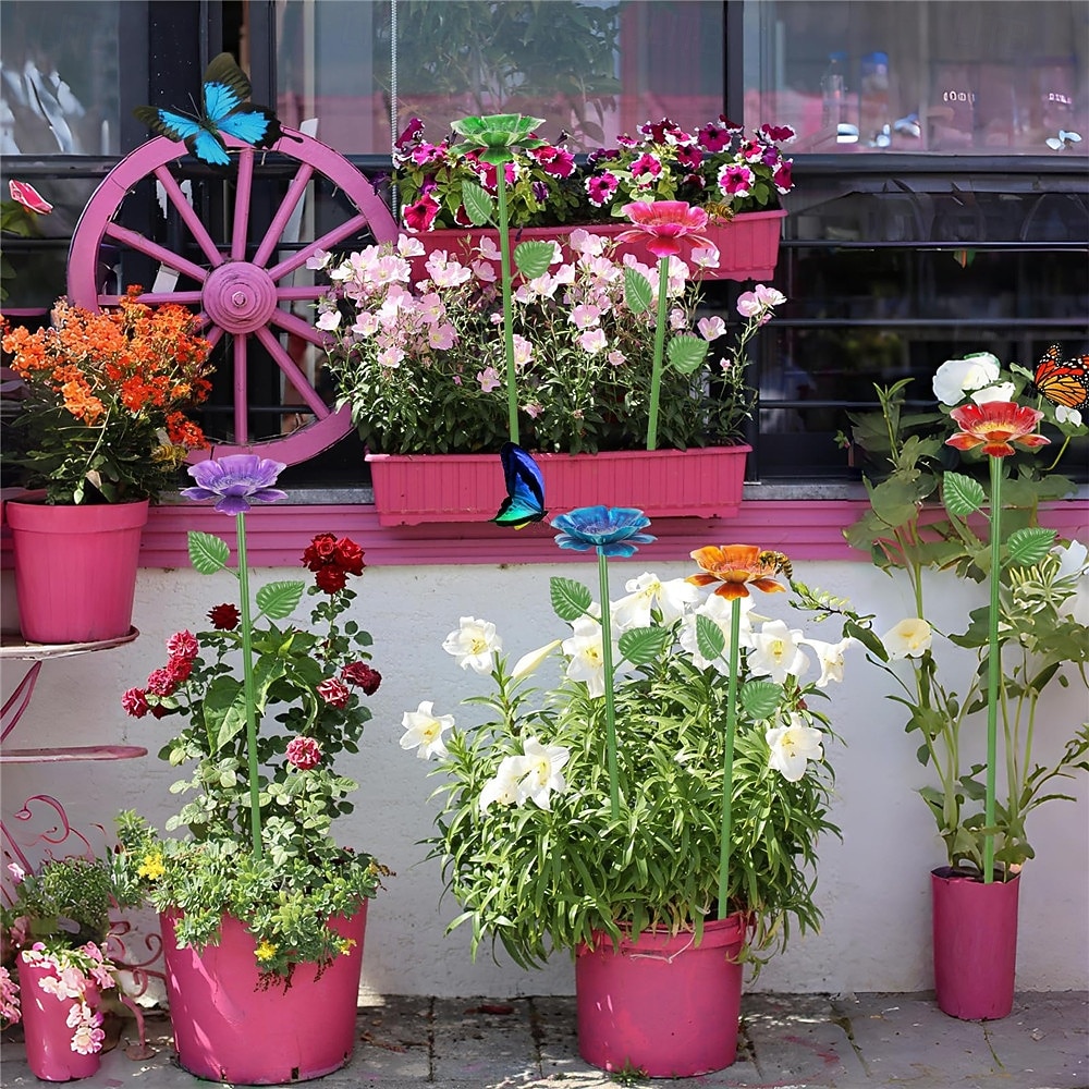 Estação de água para abelhas para jardim, com lindo design floral, comedouros combinados para abelhas e borboletas, banheiras e bebedouros para abelhas, itens essenciais para jardinagem, decoração de de 2026 por $15.49 –P4