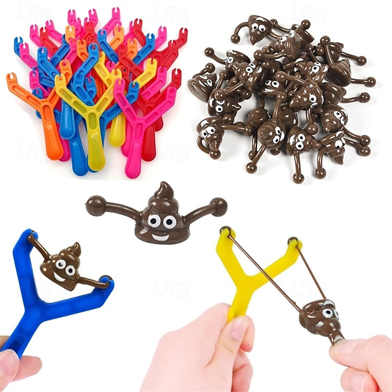 50 Pcs Funny Slingshot Poop Toy Set, Stretchy Flying Fake Poop Finger Slingshot, Novelty Sticky Poop Gag Gifts for Kids and Adults, Birthday Party Favors, Pinata Fillers, Classroom Prizes & Rewards 2026 - $29.99 –P1