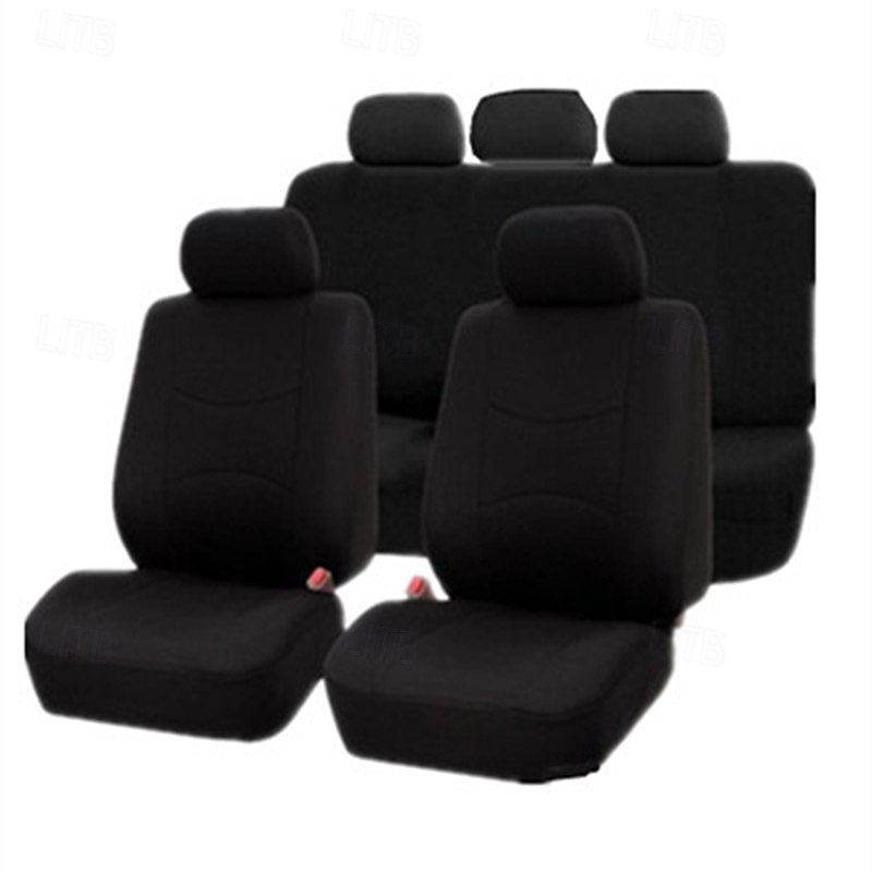 Universal Car Seat Covers Full Set, Breathable Cloth Automotive Seat Protectors with Sporty Two-Tone Design, Airbag Compatible Interior Accessories for Most Sedan, SUV, Truck, Van, 9PCS 2026 - $26.99 –P12