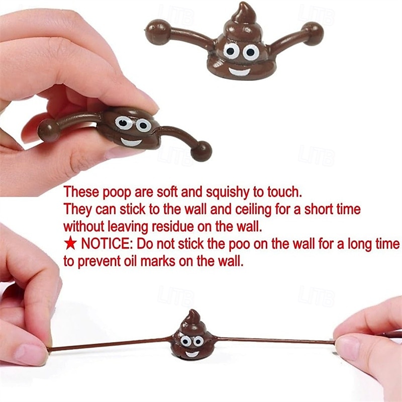 50 Pcs Funny Slingshot Poop Toy Set, Stretchy Flying Fake Poop Finger Slingshot, Novelty Sticky Poop Gag Gifts for Kids and Adults, Birthday Party Favors, Pinata Fillers, Classroom Prizes & Rewards 2026 - $29.99 –P4