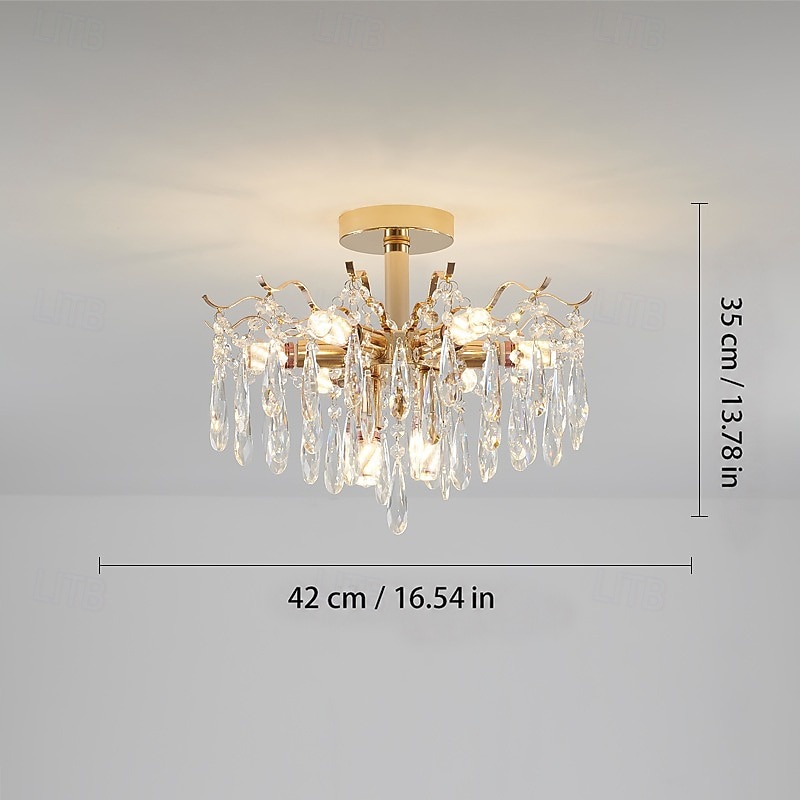 led kroonluchter 42/50/60/80/100cm 6/10/12/14/16 kop lamp niet inbegrepen gegalvaniseerde afwerking kristal metaal moderne eigentijdse stijl slaapkamer eetkamer mini hanger 110-240v 2026 - $187.99 –P19