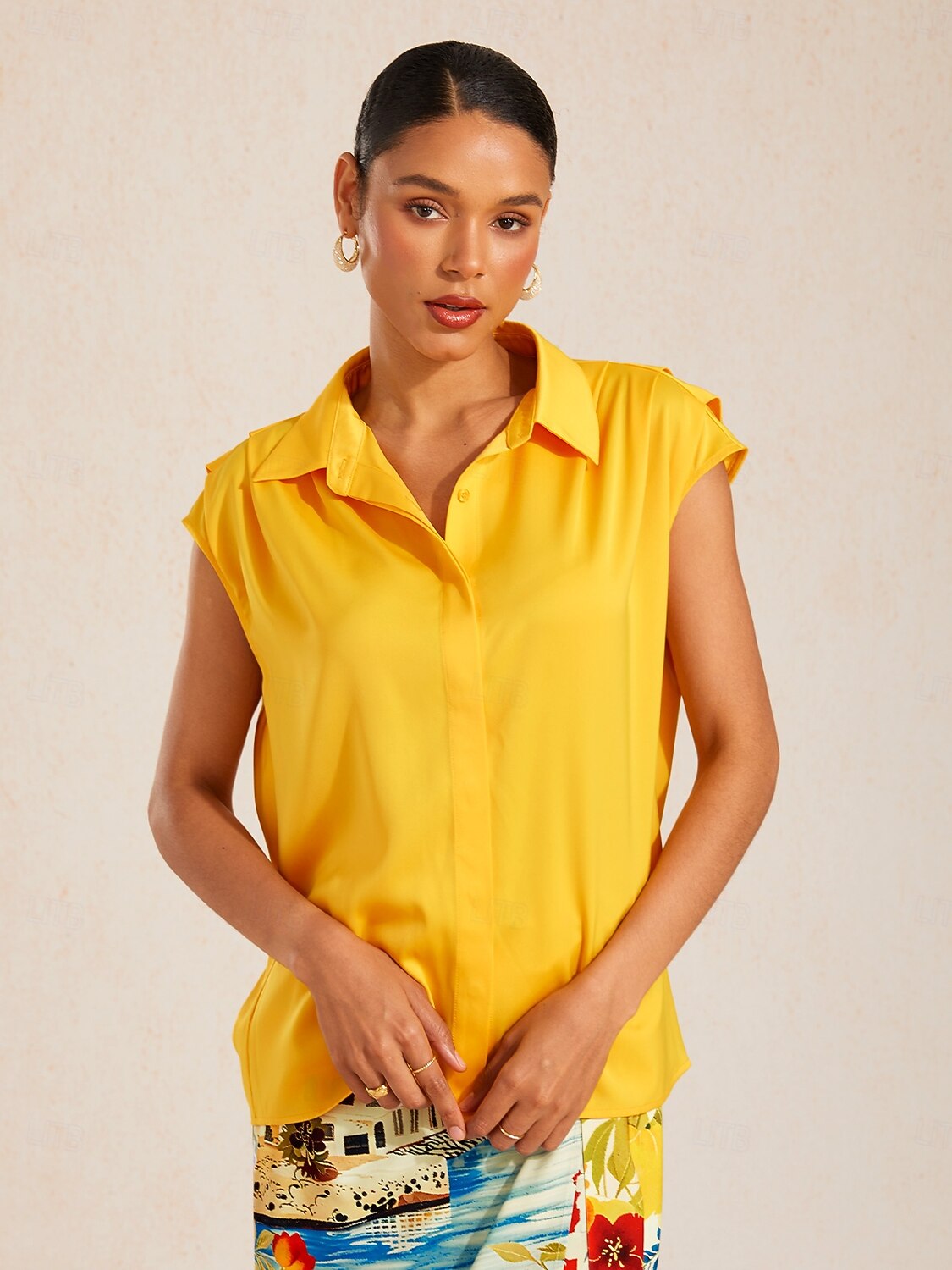 Silky Satin Sleeveless Wide Shoulder Top 2026 - $56.99 –P1