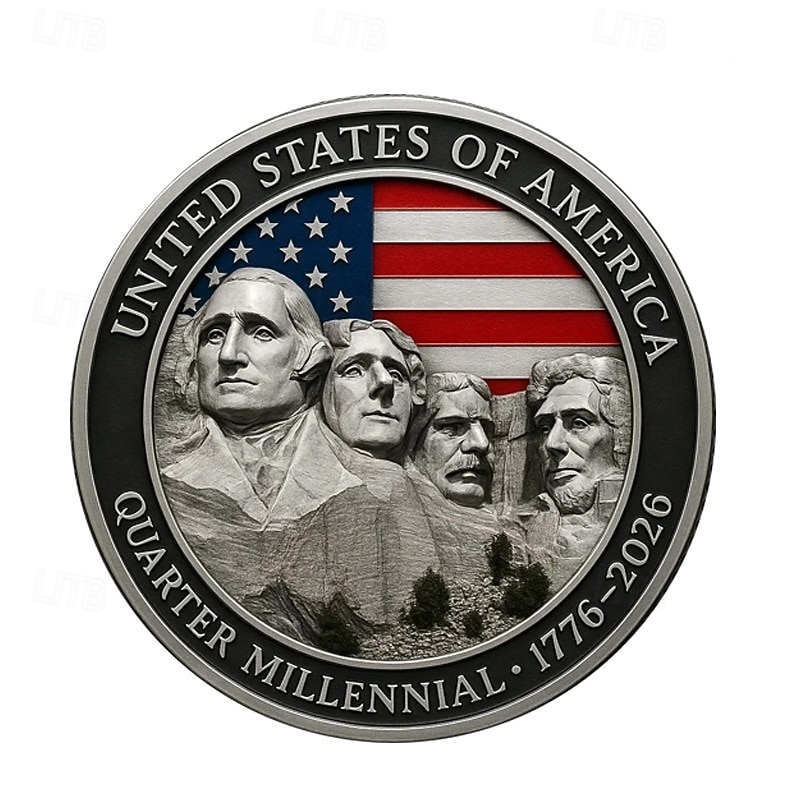 Moeda comemorativa do 250º aniversário dos EUA – Sino da Liberdade &Moeda colecionável patriótica com o desenho do Monte Rushmore, 1776–2026, lembrança histórica. de 2026 por $19.99 –P2