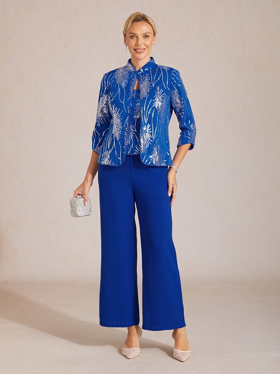 Per donna Gamba larga Chinos Essenziale Lunghezza intera Vita Alta Semplice Tasca Fascia Elastica Comodo Morbido Confortevole Micro-elastico Matrimonio Formale Blu reale Estate Primavera Vestibilit del 2026 a $59.99 –P5