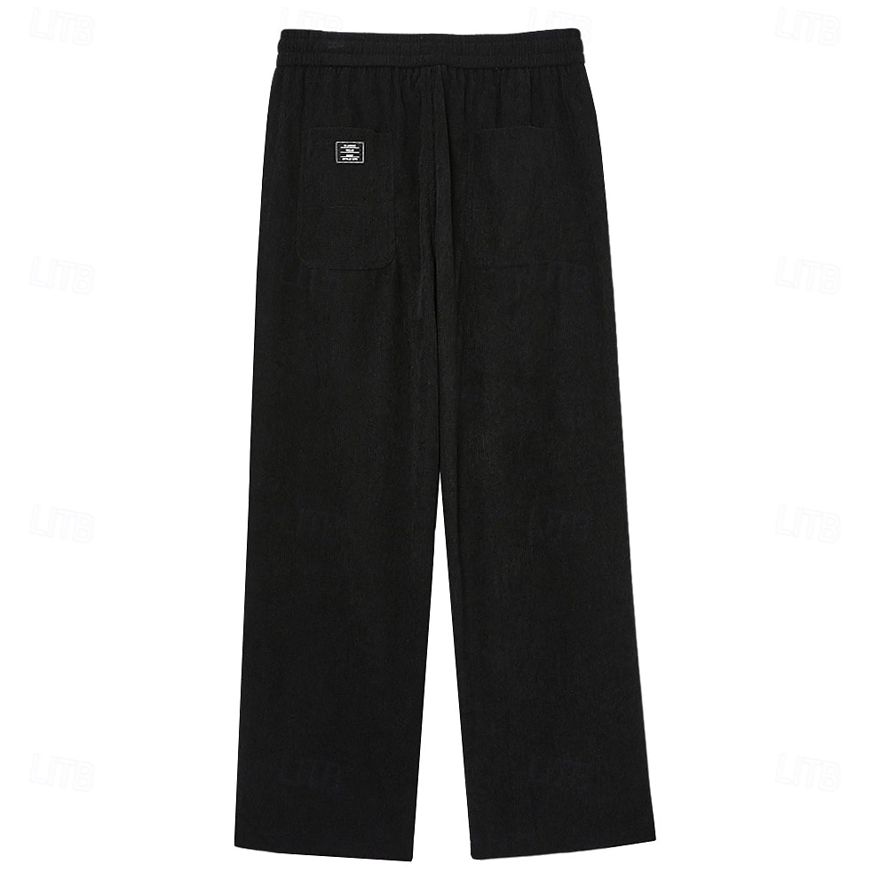 Hombre Pantalones Pantalones de Pana Pantalones anchos Pantalones casuales Cintura elástica Pierna recta Color sólido Comodidad Dispersor de humedad Longitud total Casual Diario Exterior Moda Ropa de 2026 - $28.99 –P3