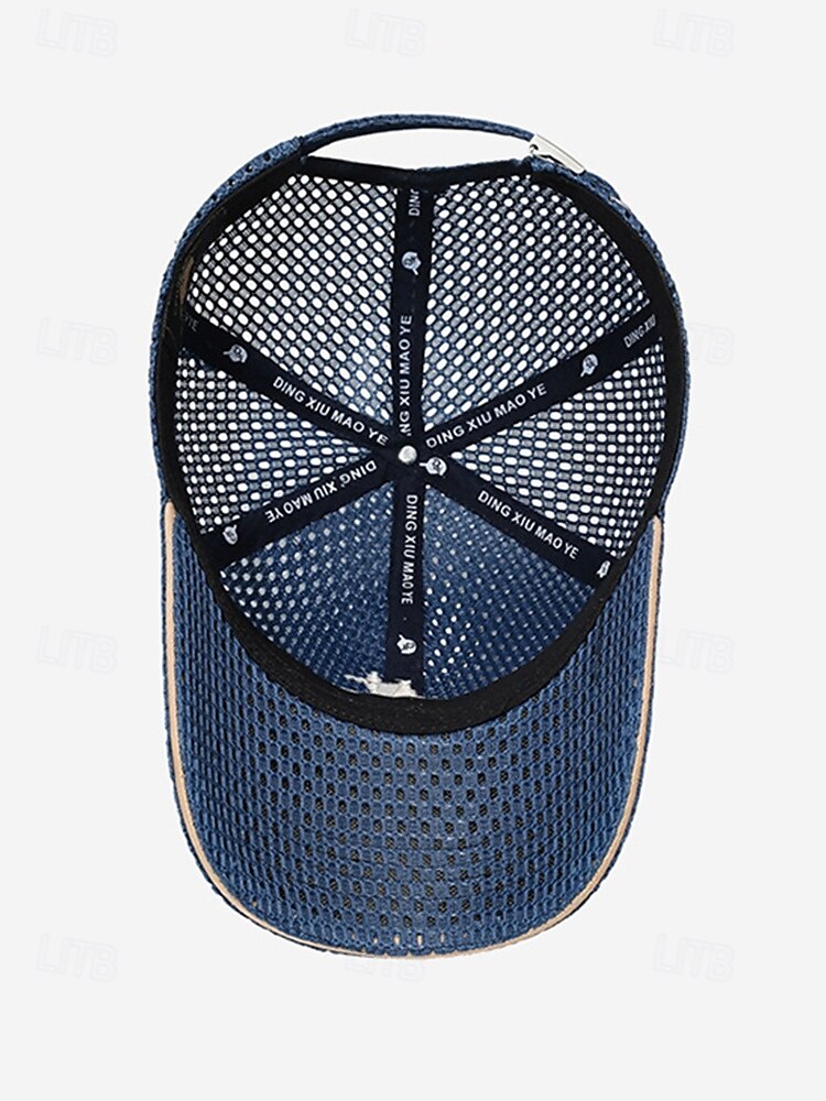 Heren mesh truckerpet - ademende polyester baseballpet met sterrenborduurwerk, verkrijgbaar in meerdere kleuren, verstelbare sluiting aan de achterkant voor buitenactiviteiten en reizen. &dagelijkse 2026 - $11.99 –P11