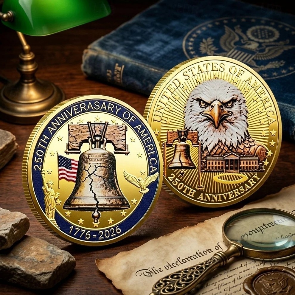 9 db-os amerikai 250. évfordulós emlékérme ajándékkészlet, hazafias katonai kihívás érmegyűjtemény, díszdobozban, amerikai 1776-2026 emléktárgy ajándék a függetlenség napjára 2026 - $49.99 –P9